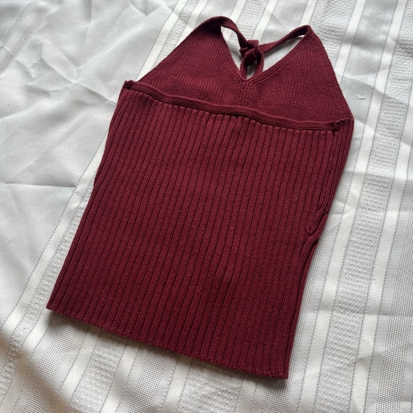 Vintage Wet Seal Y2K Ribbed Red Halter Top Size XS Boho Festival Crop Tank Top - Picture 10 of 12